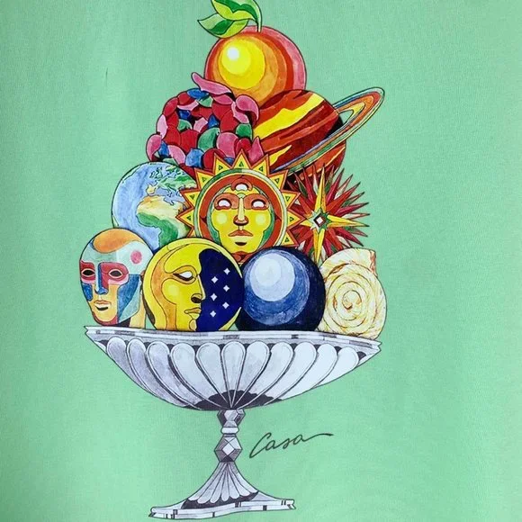 CASABLANCA Digital Print Short Sleeve T-Shirt - Contemporary Art Meets Modern